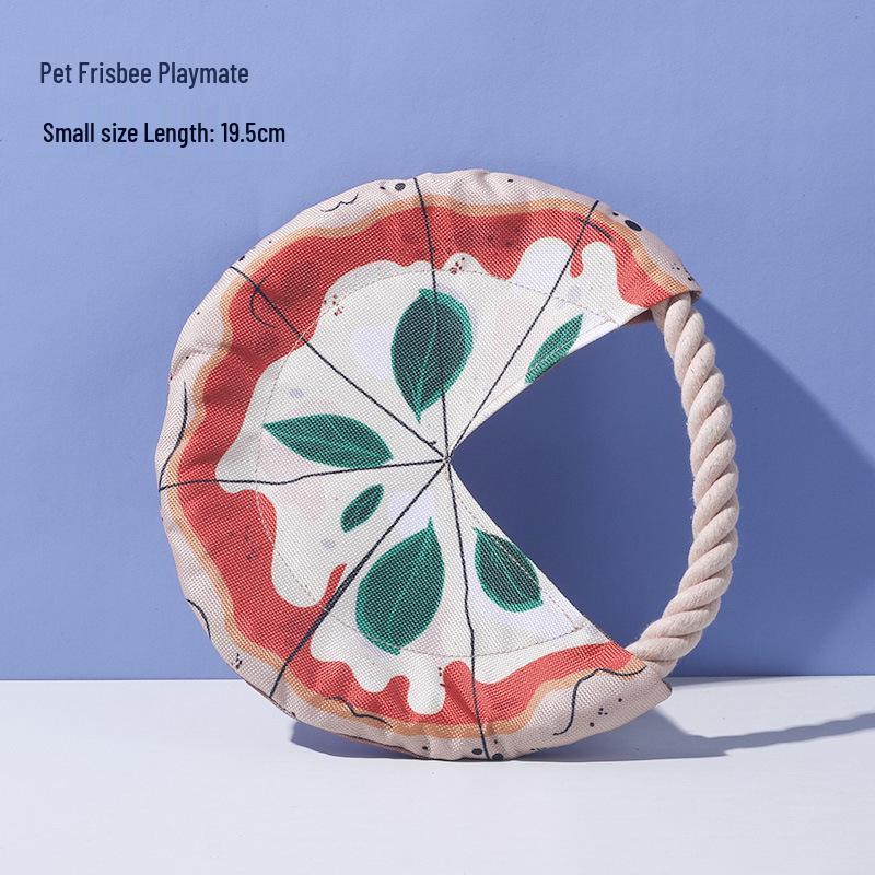 Bite-Resistant Dog Frisbee Toy: Stretchable Rope Disc for Outdoor Fetch Training