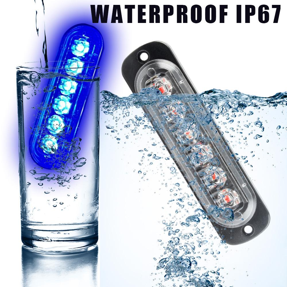 24 LED Police Lights for Car Grill Wireless Control Blue Red Yellow Flashing Beacon Auto Stroboscopes Led Strobe Lights 12-24V