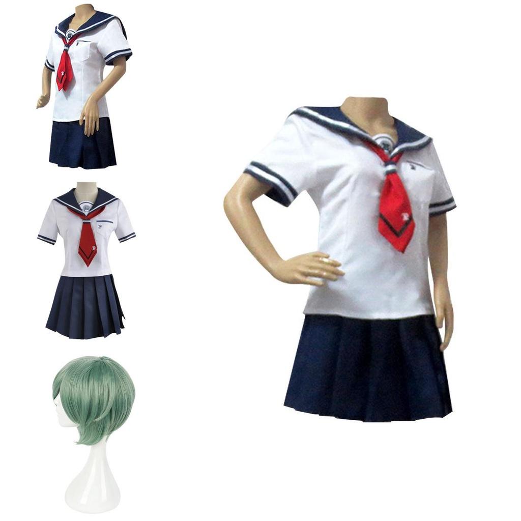 Danganronpa Another Episode Naegi Komaru Elegant White And Navy Blue Uniform Skirt Cosplay Costume With Sock