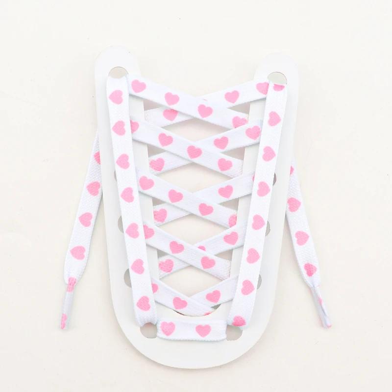 Flat Shoelace Love Heart Shoelaces for Sneakers Casual High Canvas Shoe Laces for AF1/AJ1 Women Men Shoestrings Shoes Accesories