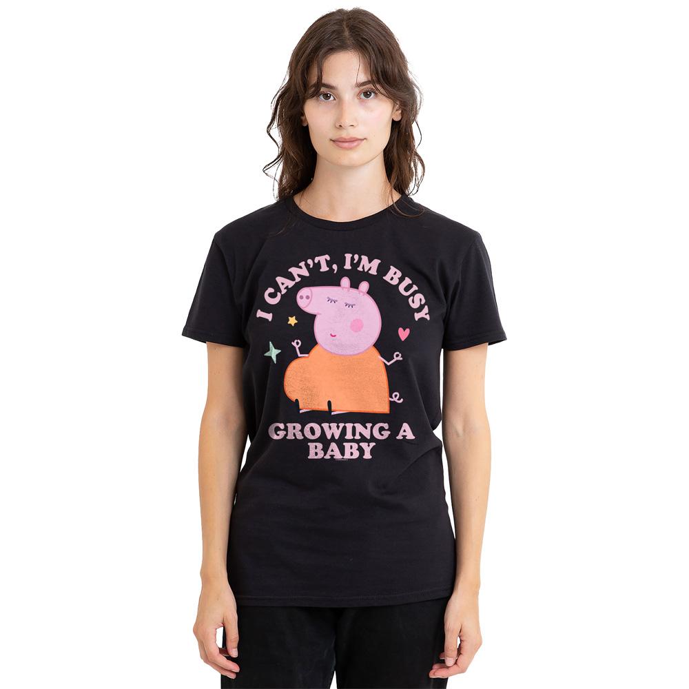 Peppa Pig Unisex Adult Busy Growing A Baby Mummy Pig T-Shirt
