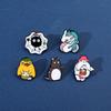 Japanese Animation Peripheral Metal Badge White Dragon Soot Elf Fat Mouse Alloy Student Schoolbag Decoration
