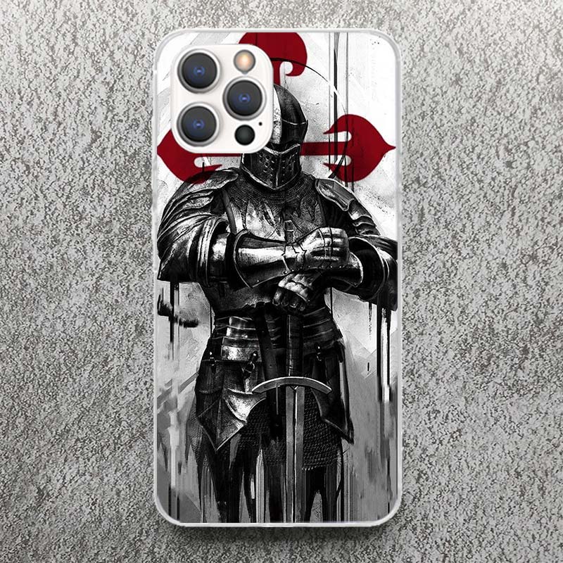 Knights Templar Crusades Phone Case For iPhone 17 16 15 14 13 12 11 Pro Max Mini Plus Air 7 SE 8 Soft Silicone Print Shell Funda