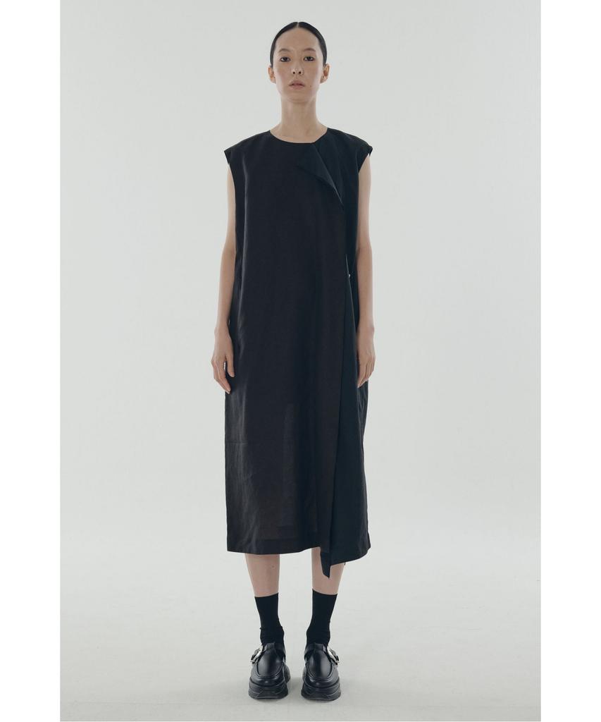 RECODE Split Square Sleeveless Dress_Rqdam25556Bkx