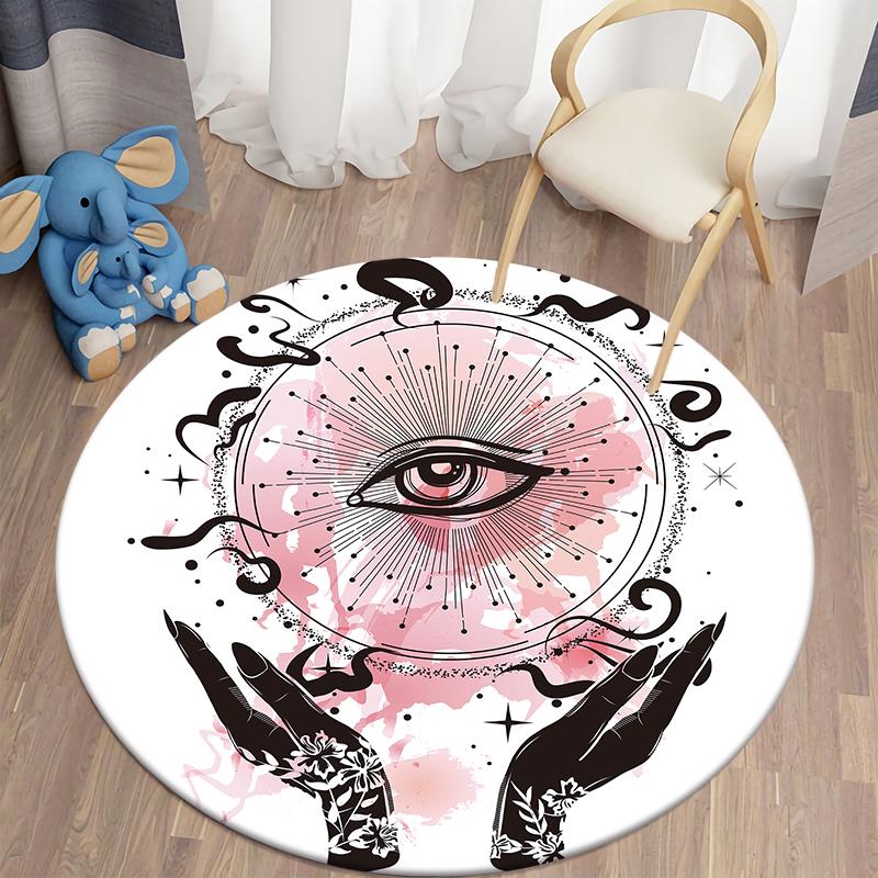 Boho Style Round Carpet Floor Mat Living Room Carpet Polyester Carpet Mat Children 'S Room Decoration Room Decor Prayer Carpet