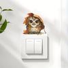 Self-adhesive Switch Stickers Cute Cartoon Little Owl for Home Wall Decor