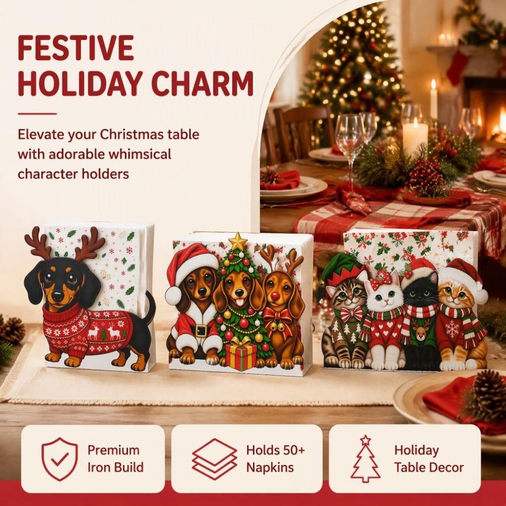 Cartoon Christmas Tissue Box Cat Sausage Dog Tissue Box Creative Tissue Rack Holiday