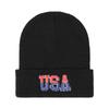 Unisex Trendy USA Letter Embroidery Knit Hat - Autumn/Winter European/American Style