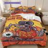 Alien Invasion Monster Car Chase Threepiece Set 1 Duvet Cover 2 Pillowcase Without Core Soft And Comfortable Duvet Cover And Pillowcase