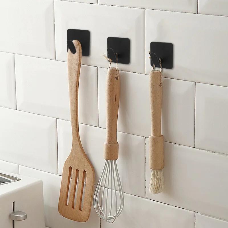 10/1pc Stainless Steel Wall Hooks Bathroom Robe Hook Adhesive Key Clothes Hanger Towel Holder Kitchen Bathroom MultiPurpose Hook