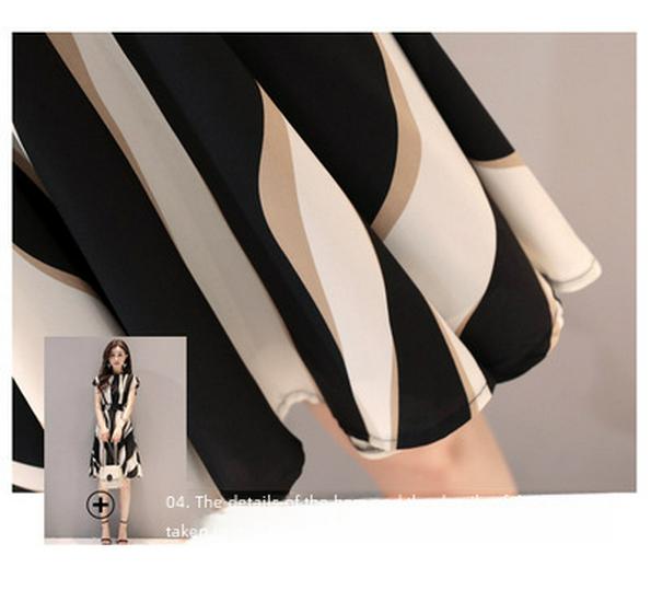 Summer Striped Floral A-Line Dress: Short-Sleeved, Slim Fit & Elegant Swing Design for Women