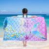 Kids Mermaid Beach Towels Quick Dry Sand Free Absorbent Bath Pool Beach Towel for Girls Travel Shower Swimming Camping Kids