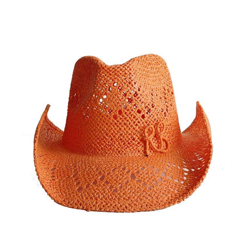 Fashionable Rb Cowboy Hat Letter Straw Hats For Women Men Summer Outdoor Holidays Beach Sun Hat For Women Fashion Panama