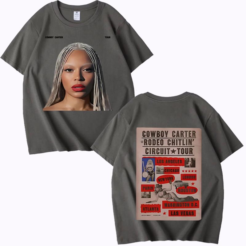 Beyoncé Cowboy Carter Tour 2025 TShirt Men Women Oversized 100% Cotton Hot Sale Short Sleeve Summer Print Unisex Plus Size Tops