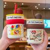 Crayon Xiaoxin Keramiktasse mit Deckel Kinder Strohbecher Niedliche Cartoon Studenten Wassertasse Geburtstagsgeschenkbox