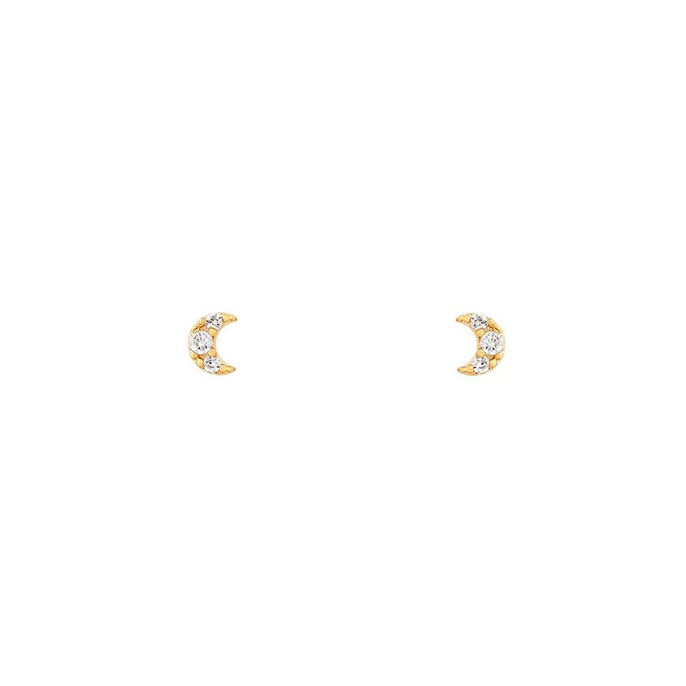 New Design Stainless Steel Cubic Zirconia Chain Stud Earrings For Women Star Moon Cartilage Earring Piercing Jewelry