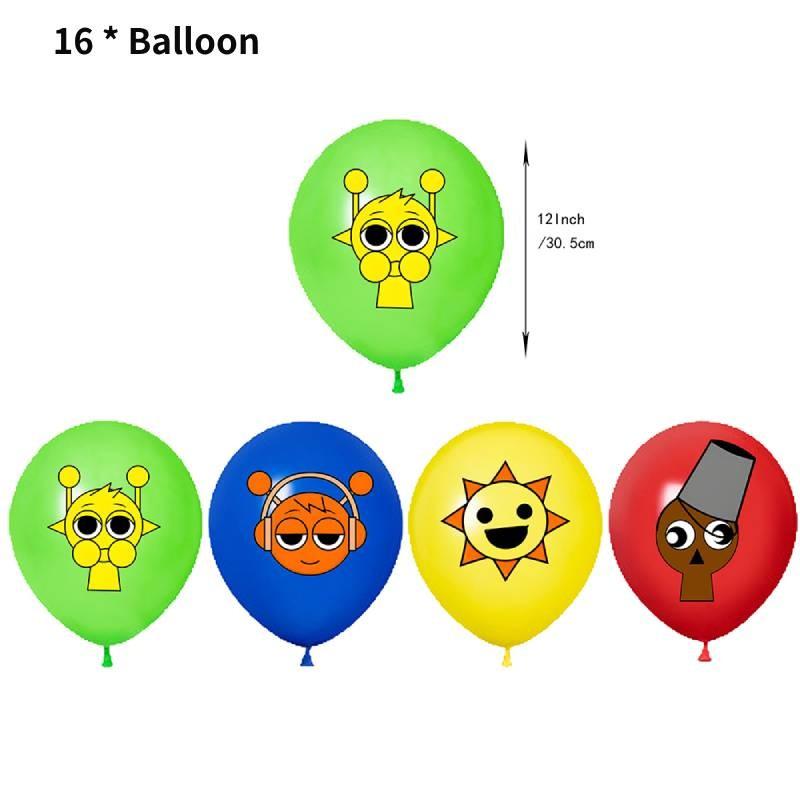 Festive Incredibox Sprunki Birthday Party Decoration Set With Colorful Balloons And Banners