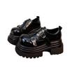 2025 spring sweet and cool platform loafers women's new versatile retro British college style small leather shoes increase height