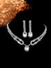 Elegant Rhinestone Cross Necklace Set: Luxury Bridal Jewelry Trio for European and American Wedding Dresses