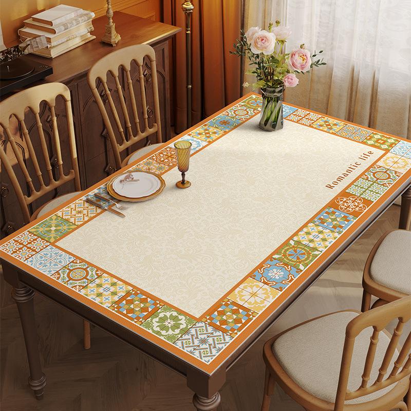 Toalha de Mesa Americana de Alta Qualidade, Jogo Americano para Mesa de Jantar, Couro PVC Leave-In Impermeável, à Prova de Óleo e Anti-Escaldante, Tapete Protetor para Mesa de Centro, Bancada