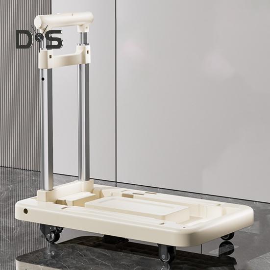 Folding Hand Truck with Wheels 110lbs Load-capacity Rustproof Corrosion Resistant Collapsible Trolly Portable Dolly Luggage Cart