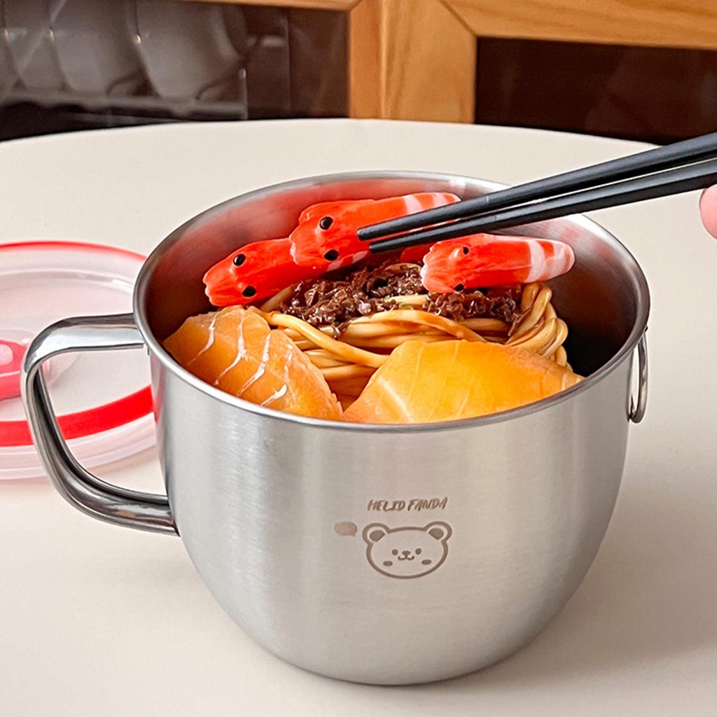 1200ML 304 Stainless Steel Instant Noodles Bowl Large Capacity Lunch Box Ramen Bowl Portable Food Container With Lid