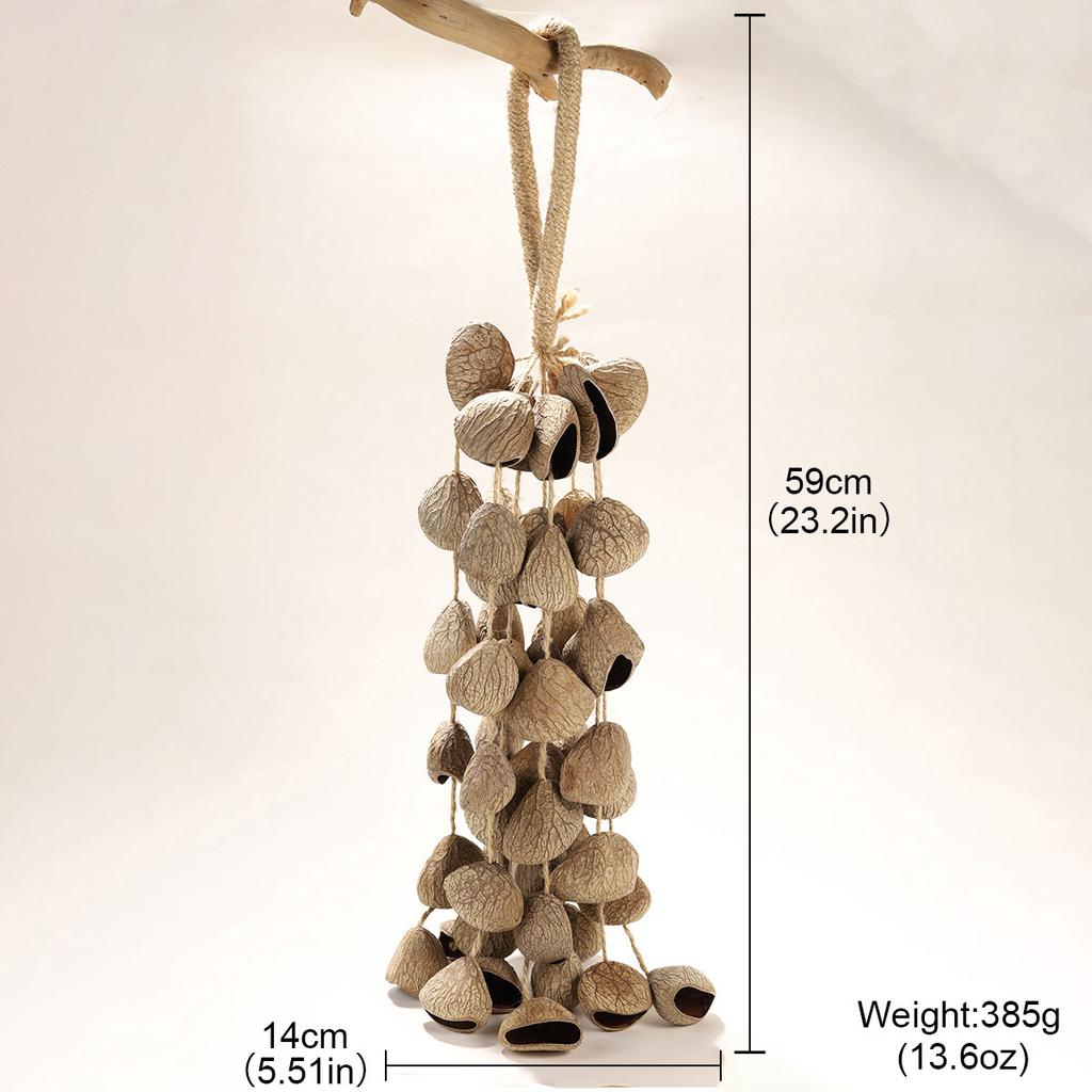 Natural fruit shell handmade pendant literary hanging backpack pendant healing collision bell home decoration