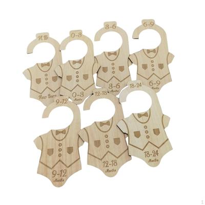 7 Piece Wooden Baby Clothes Organizer, Infant Wardrobe Dividers, Clothing Size