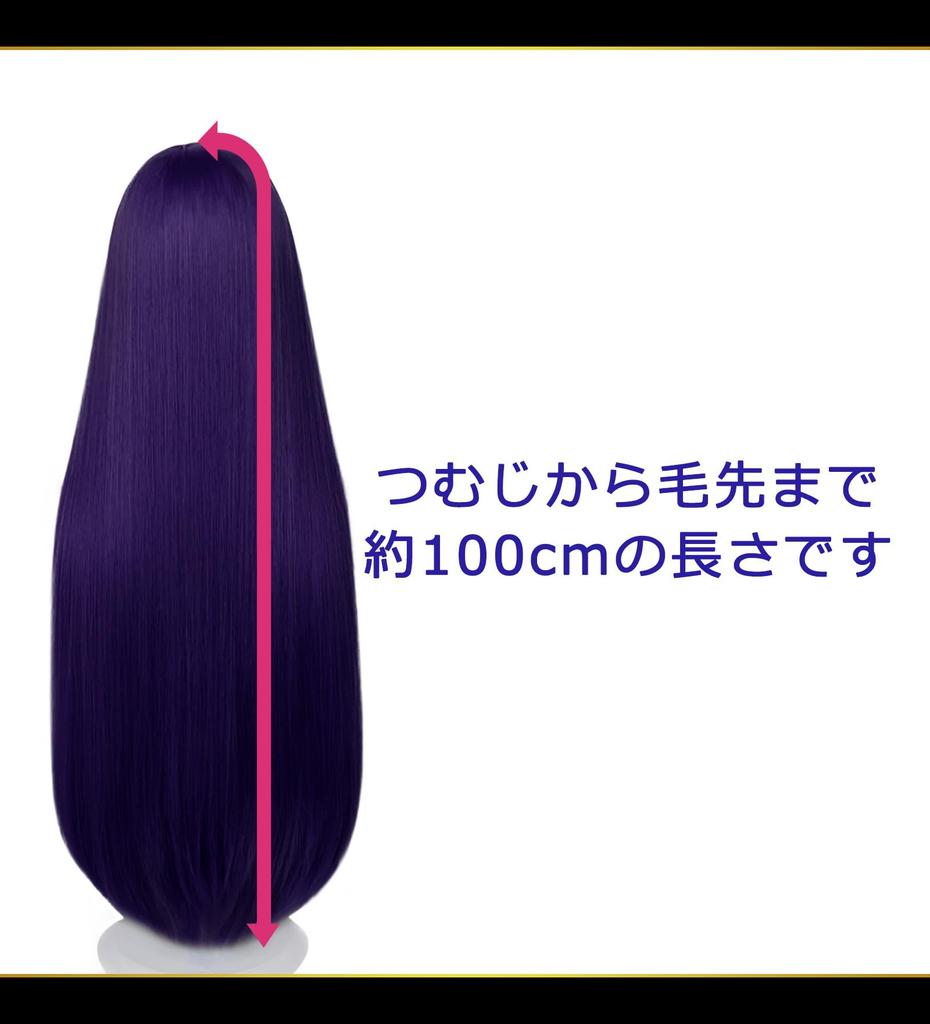 CaseEden Cosplay Wig, Premium, Smooth, Straight, Long, 100cm, Dark Purple (WIG6159)