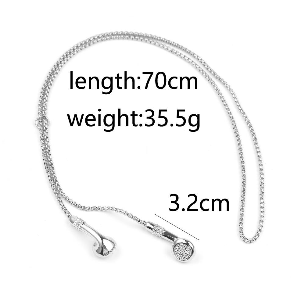 Mode Hip Hop Charm Musik Headset Öronproppar Metall Man Kläder Accessoarer Halsband Smycken För Män Kvinnor Hänge Grossist