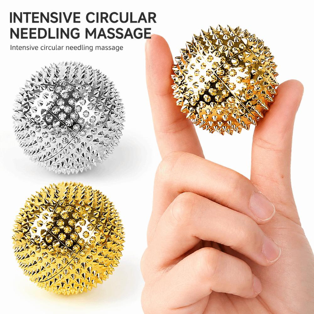 2Pcs ABS Hard Material Spiky Hand Roller Built-in Magnet Acupoint Massage Ball Office