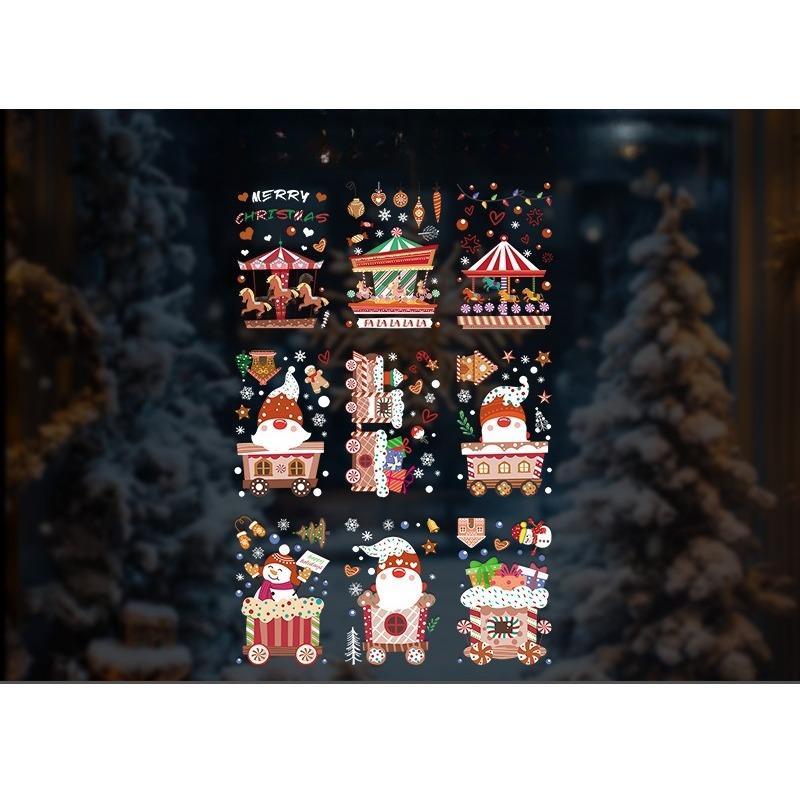 

Santa Claus Atmosphere Decorations, Snowflake Electrostatic Stickers, Window Decorations, Scene Arrangements, Glass Door Stickers