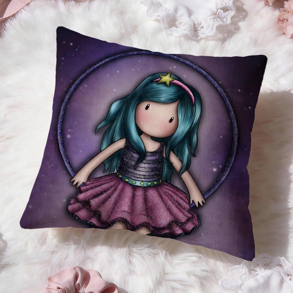 Cartoon S-Santoro Gorjuss Cushion Cover Premium Comfort Reversible Pillow Cove -Two in One Design for Any Room & Car Interior