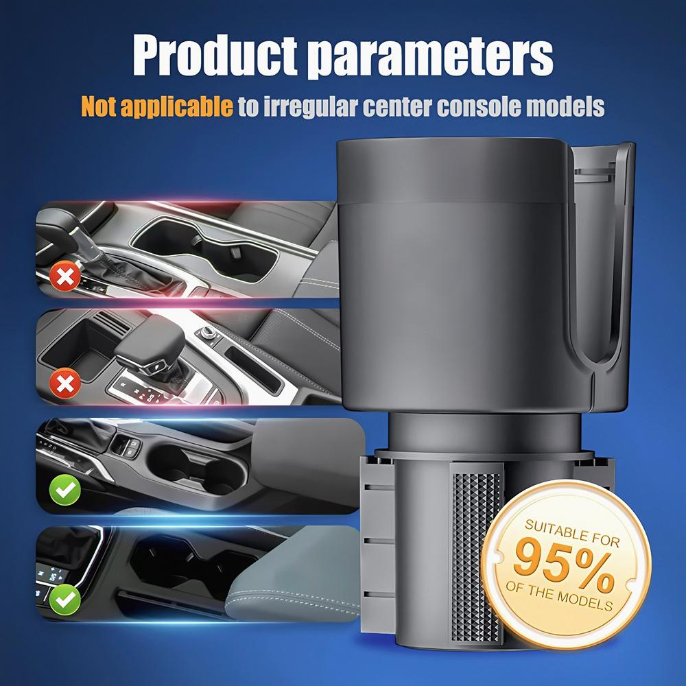 Car Cup Holder Expander With Food Tray Multi-function 360 Degree Adjustable Base Drink Stand For Lunch Snack Auto Accessories