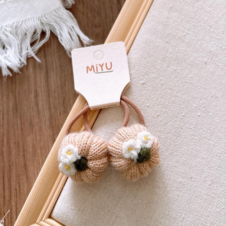 Chouchous Tricotés en Laine Kawaii Cadeau Enfants Filles Élastiques Bandes de Caoutchouc pour Cheveux Accessoires Corde à Cheveux Coiffure Couvre-chef