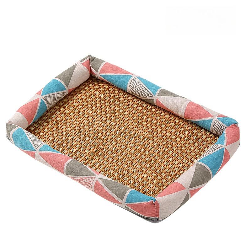 1pc Pet Dog Bed Cooling Mat Summer Cool and Breathable Cat Bed Rattan Mat Square Cool Beds All Season Universal Pet Supplies Wear-resistant Durable
