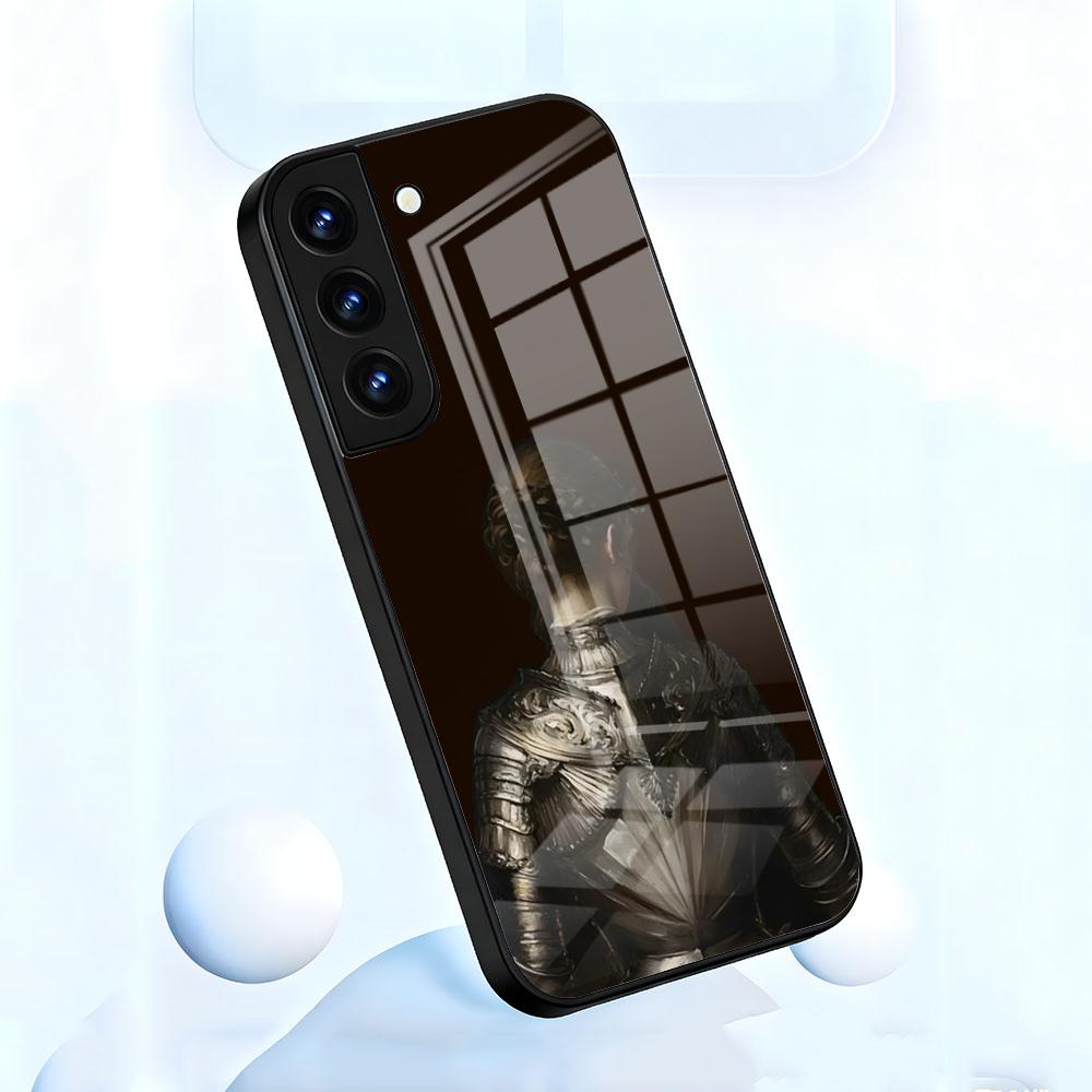 Renaissance Art Painting Phone Case For Samsung S26 S25 S24 FE S23 S22 S21 Plus S20 Ultra Note20Ultra Black Glass Cover