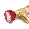 R410A Copper Flow Control Valve for Refrigerant Charging Hose Red Knob