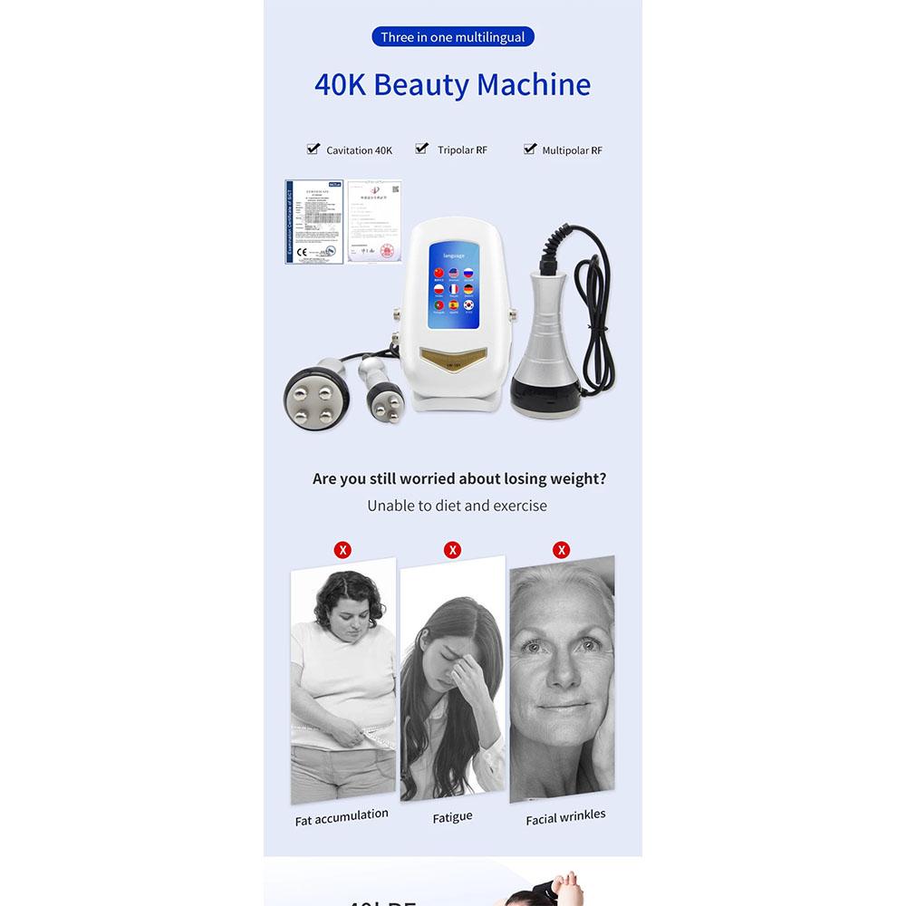 40K Ultrasonic Cavitation Radiofrequency Body Face Slimming Red Light Care Home Salon Portable Easy Operation