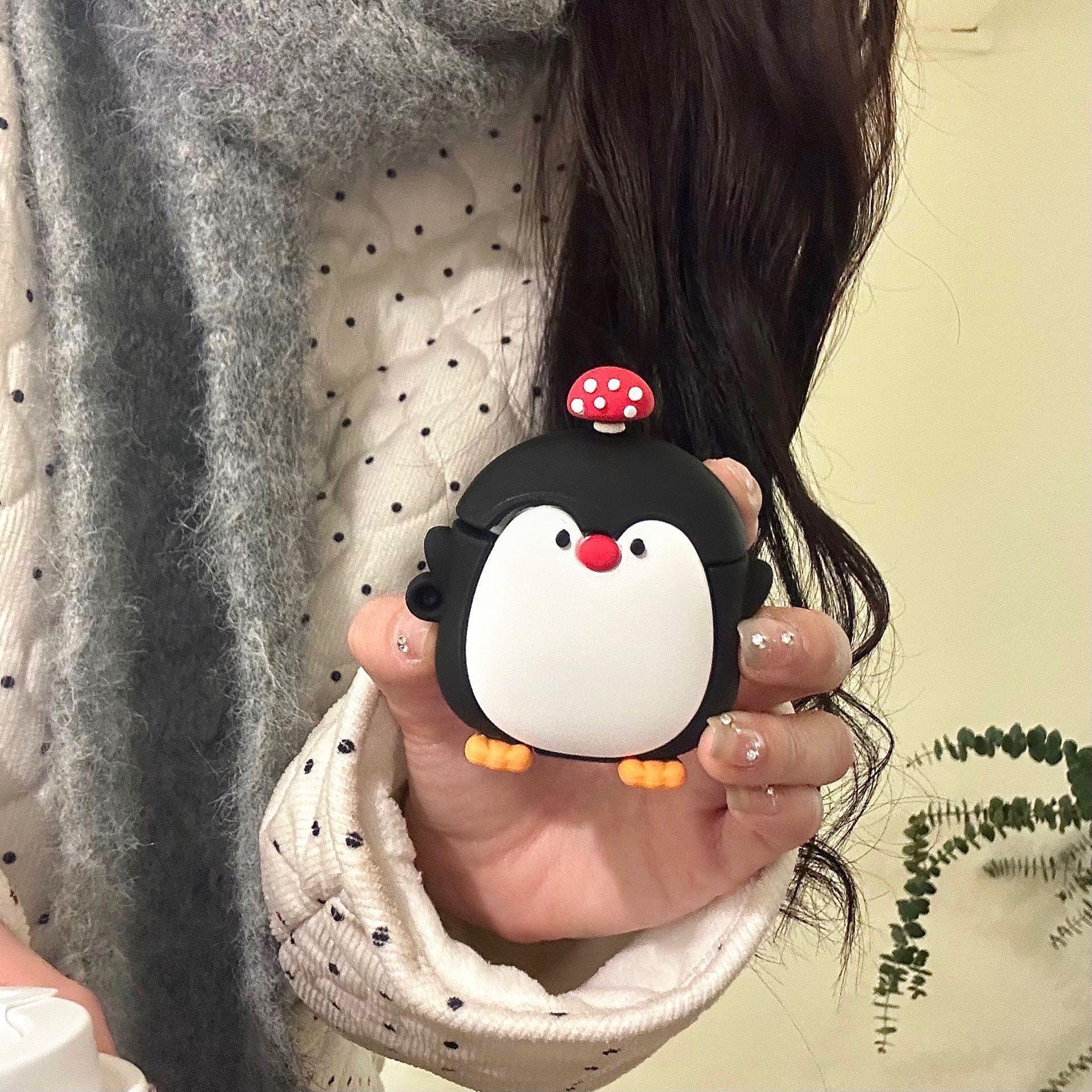 

Mushroom head penguin for AirPods Pro protective case 1/2 generation Apple Bluetooth headset cover AirPods3 airpods 1/2 generation