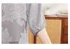 Stylish Round Neck Chiffon Pullover for Moms - Breathable Seven-Sleeve Summer Top for Middle-Aged & Elderly Women