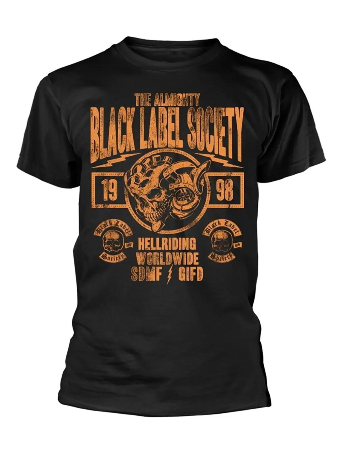 Black Label Society  Hell Riding Skull  Motorcycle Design TShirt 100 Cotton ONeck Short Sleeve Summer Casual Mens Tshirt S