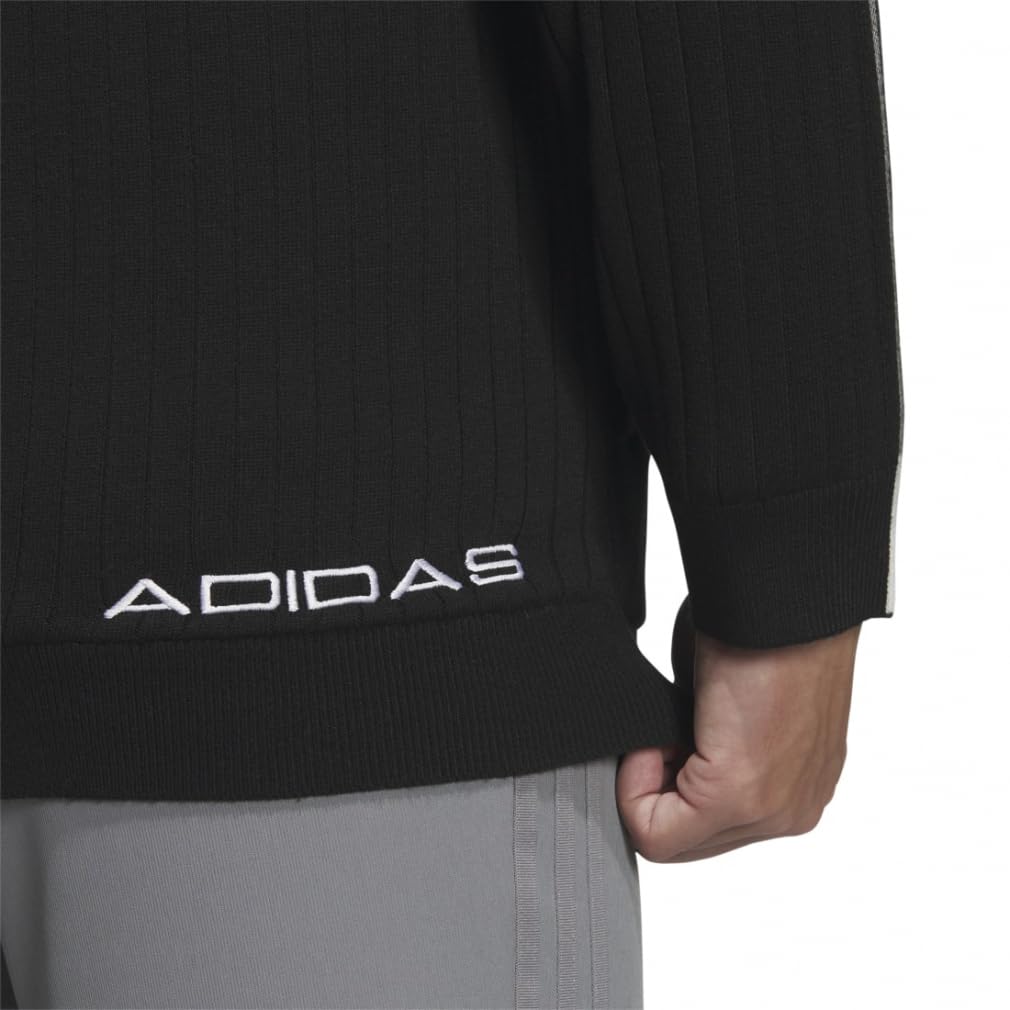 Golf Tři Dlouhý Rukáv Podšívka Černá [Adidas Golf] Svetr, Pruhy, Větruodolný, Svetr, Pánský,
