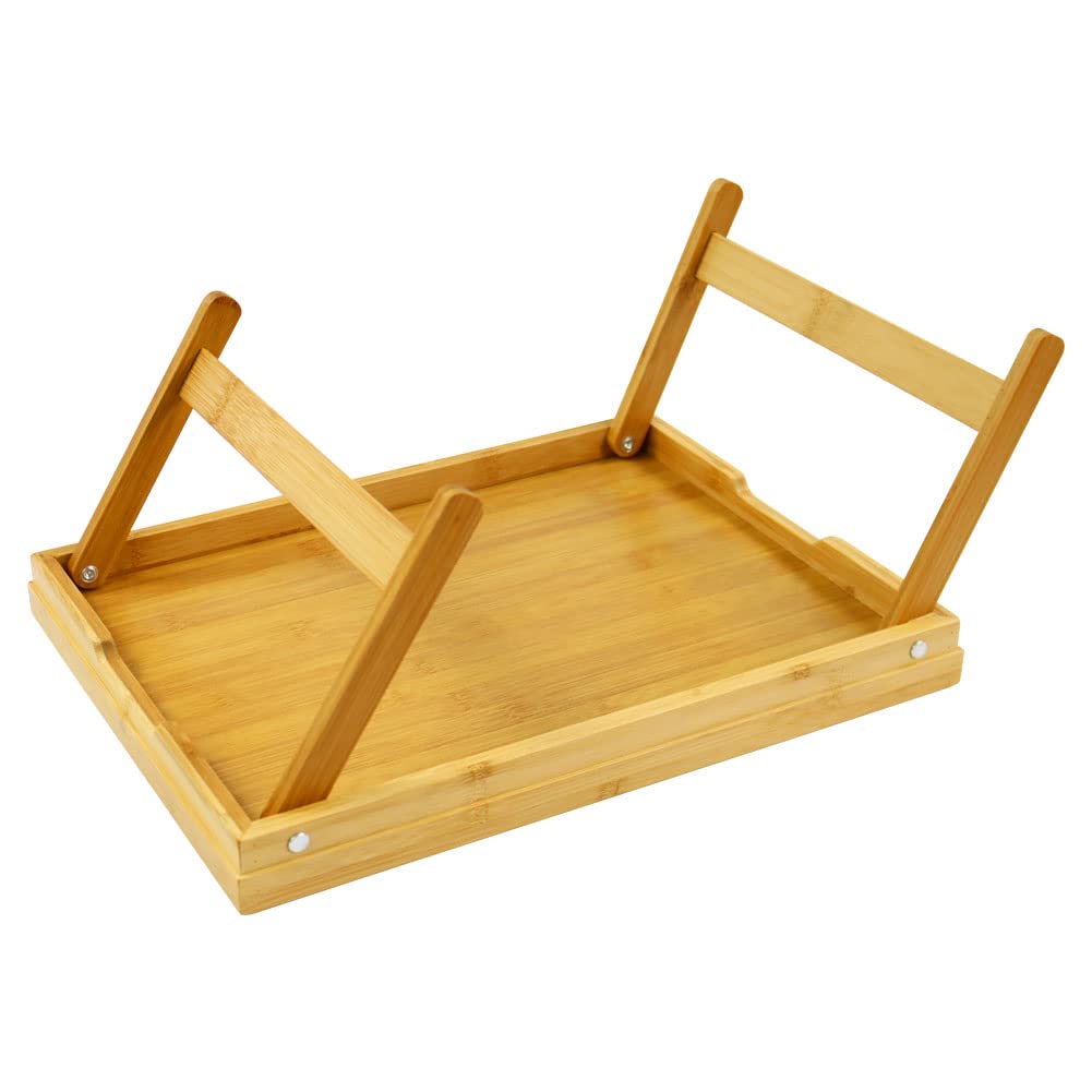 WKWKER Bamboo Folding Bedside Tray Low Chabudai Drafting Computer Desk Tray Table, Table, Table, Table, (Natural)