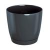 Coubi Round Flowerpot with Saucer, Graphite, 10x92cm