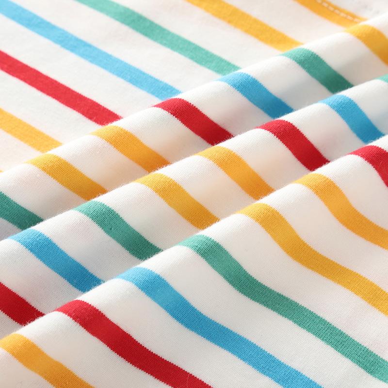 Infant children's t-shirt baby spring and autumn polo collar cartoon color strip autumn clothes boys and girls baby bottoming shirt