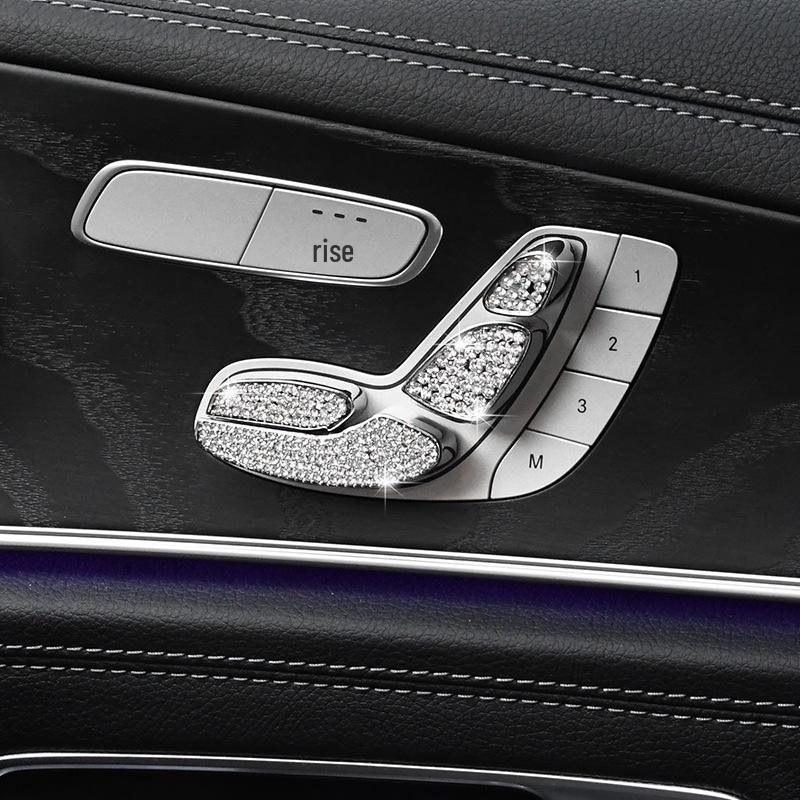 8-Piece Diamond Seat Adjustment Button Set for Mercedes-Benz New E, C200, GLC260, E300L