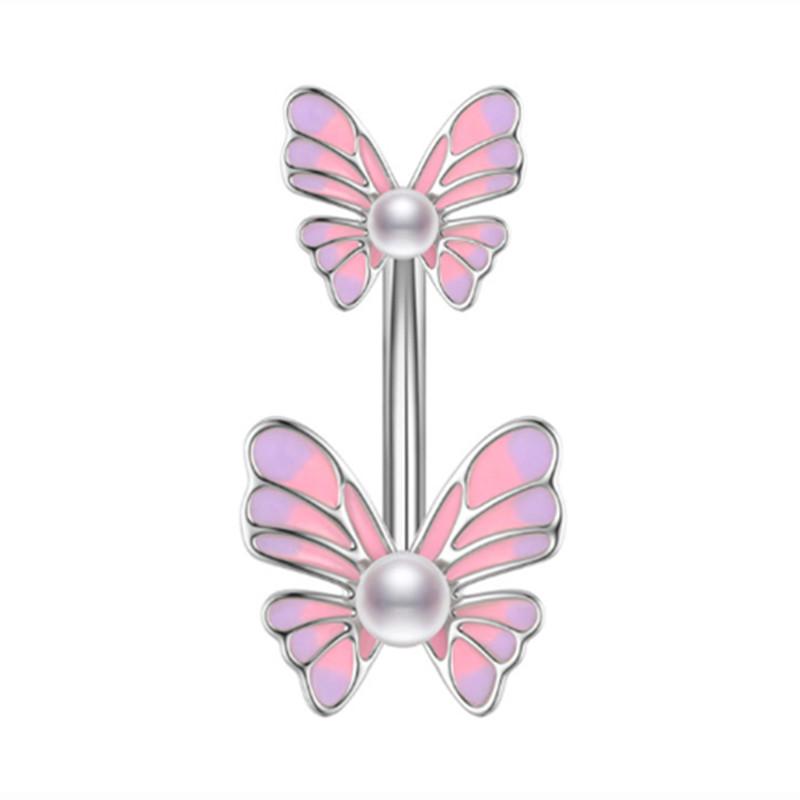 Anello Ombelico a Forma di Cuore Ornamento Goccia d'Acqua 14G Bilanciere Piercing Ombelico Pendente Belly Nombril Piercing Gioielli Donna