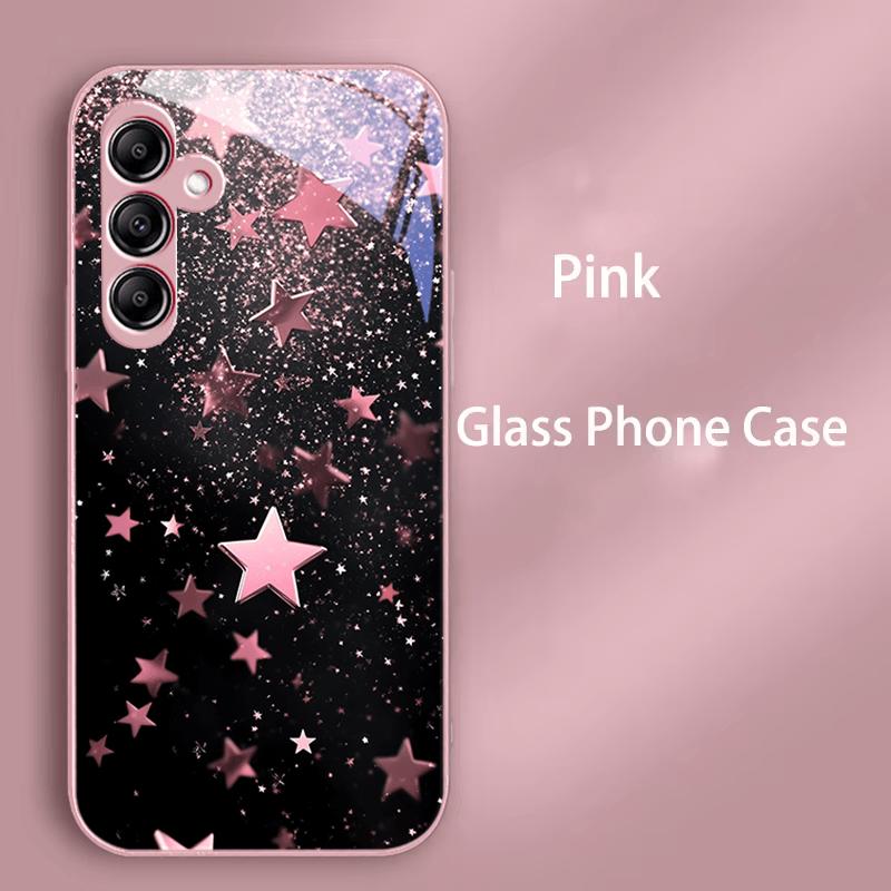 Fashion Case For Samsung A73 A72 A71 A70 A70S For Galaxy A56 A55 A54 A53 A52 A52S A51 A50 A50S PC Tempered Glass Phone Cover