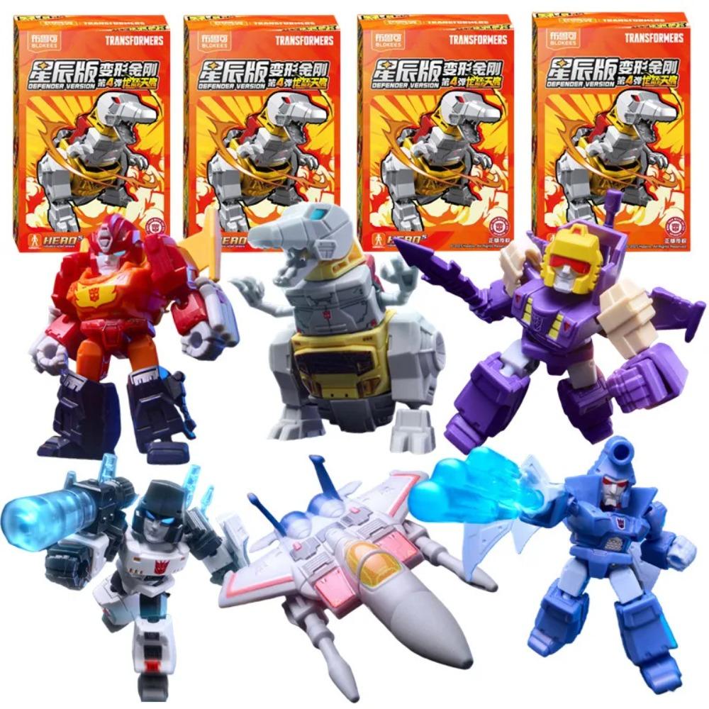 1/12Pcs Mini Transformer 5.5cm Optimus Prime Bumblebee Megatron Thundercracker Robot Action Figure Building Block Splicing Toys